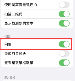 虹口苹果手机维修网点分享iPhone如何开启九宫格构图功能 