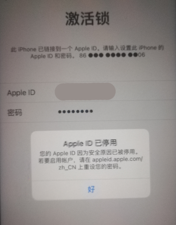 虹口苹果手机维修分享iPhone 12 出现提示“Apple ID 已停用”怎么办 